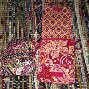 Pink vera bradley satchel and coin purse